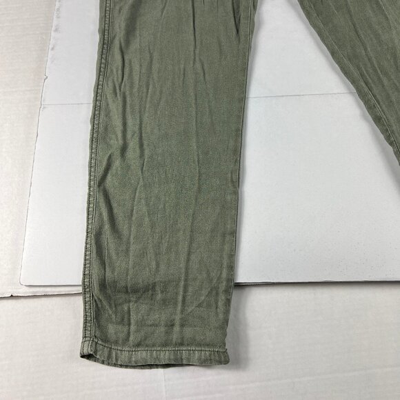 American Eagle Linen Blend Pants Women's 8 Regular Light Green High Rise Tapered - Picture 6 of 16